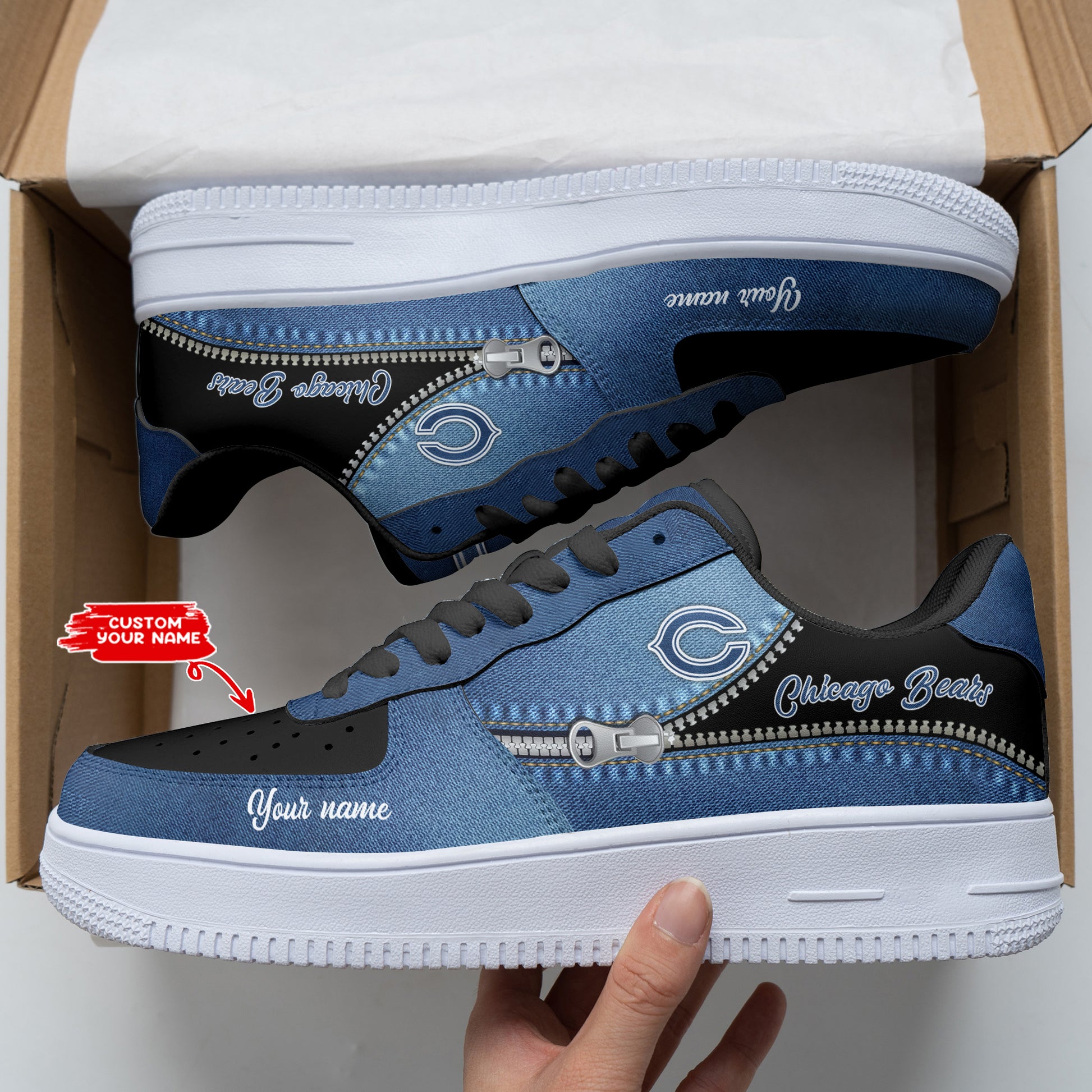 Footwearstorm Chicago Bears NFL Air Low-Top Sneakers Shoes For Men And Women 1205186