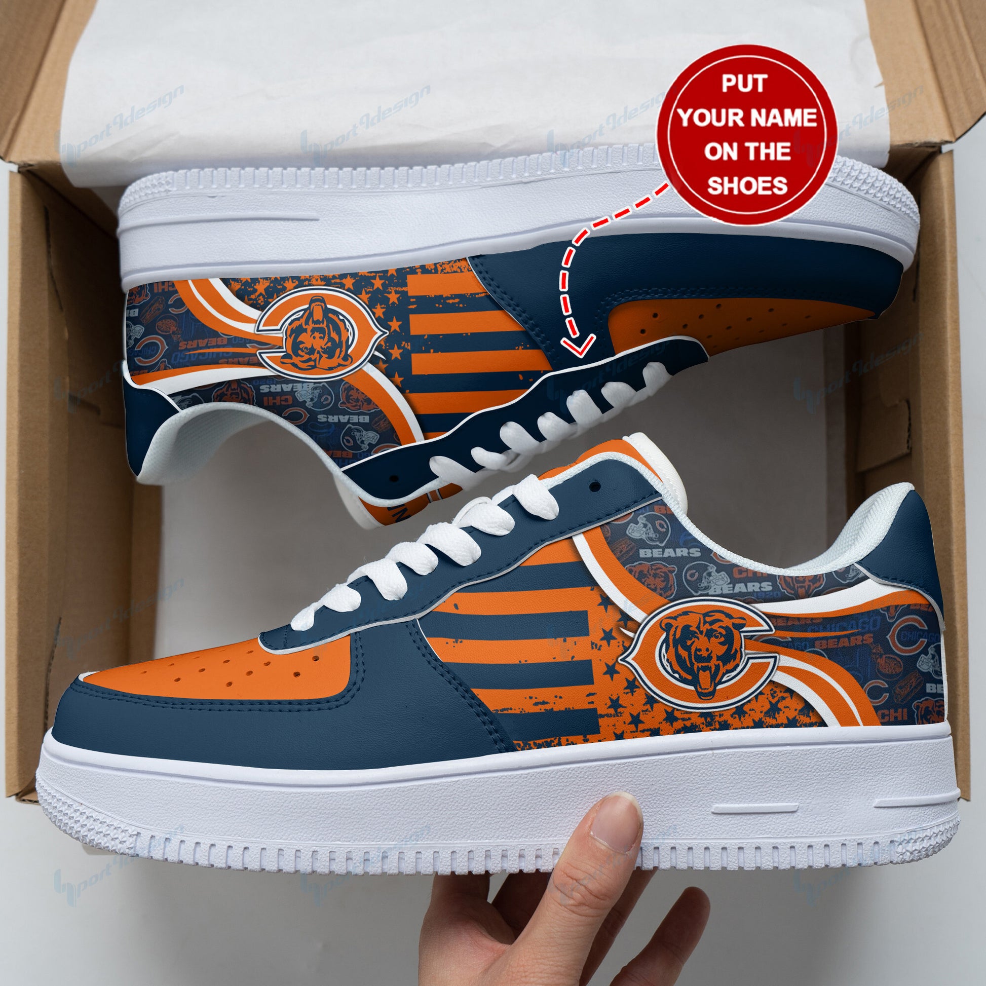 Footwearstorm Chicago Bears NFL Air Low-Top Sneakers Shoes For Men And Women 1205773