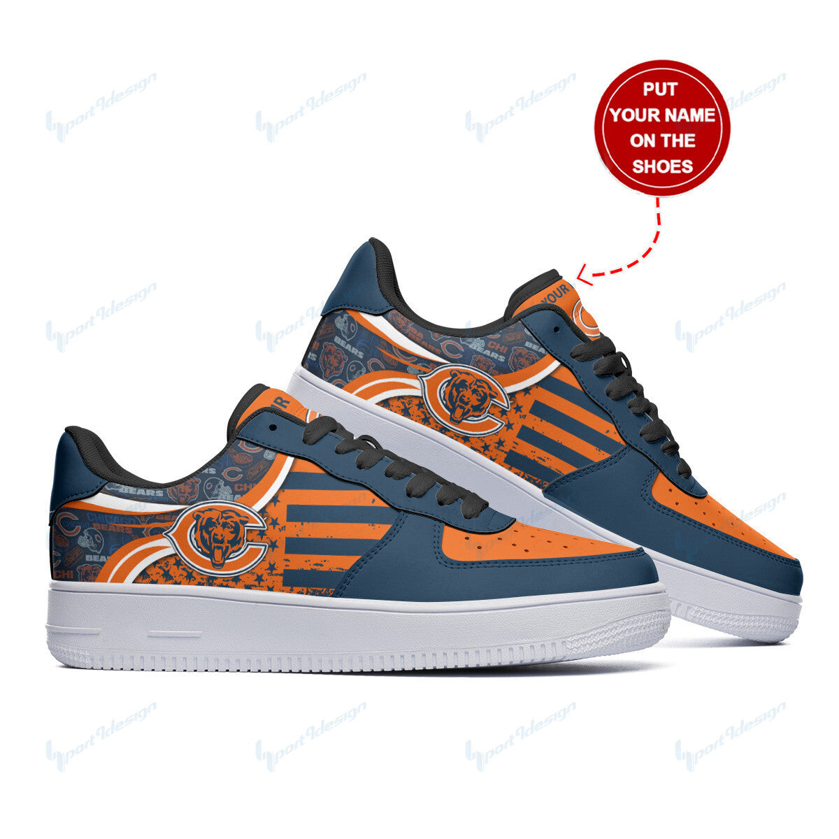 Footwearstorm Chicago Bears NFL Air Low-Top Sneakers Shoes For Men And Women 1205773