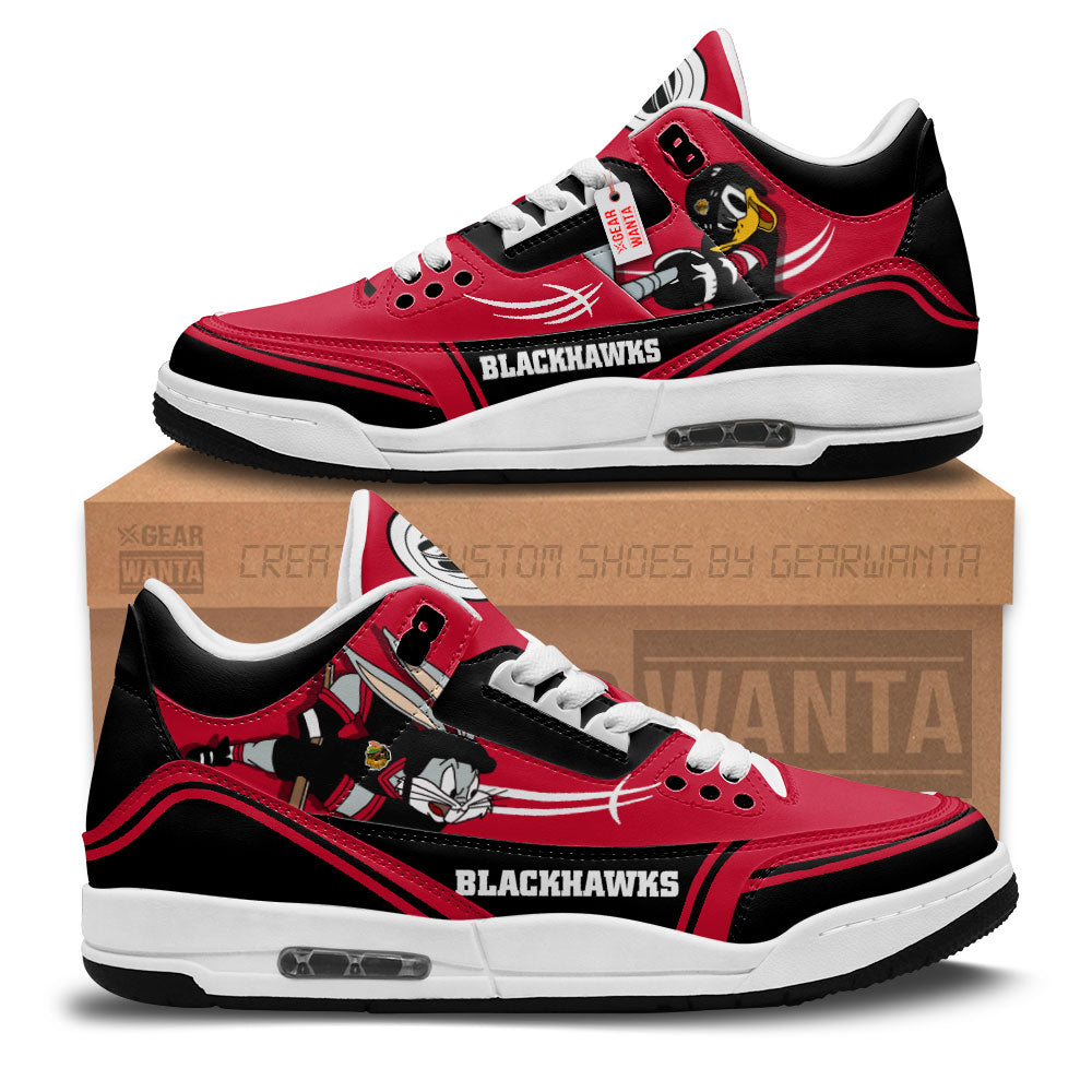 Footwearstorm Chicago Blackhawks AJ3 Sneakers Shoes For Men And Women