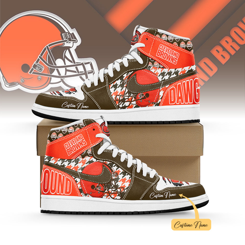 Footwearstorm Cleveland Browns AJ1 High Sneakers Shoes For Men And Women 1