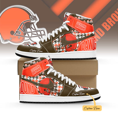 Footwearstorm Cleveland Browns AJ1 High Sneakers Shoes For Men And Women 1