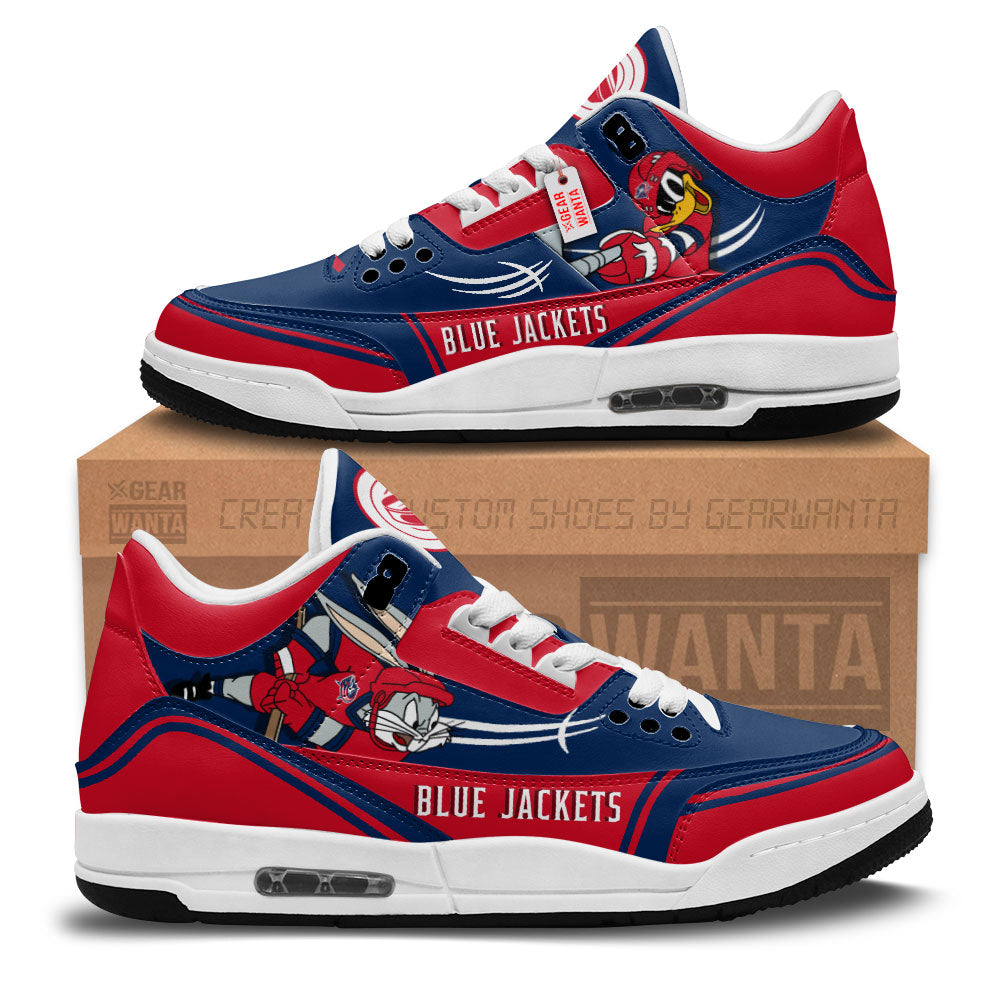 Footwearstorm Columbus Blue Jackets AJ3 Sneakers Shoes For Men And Women