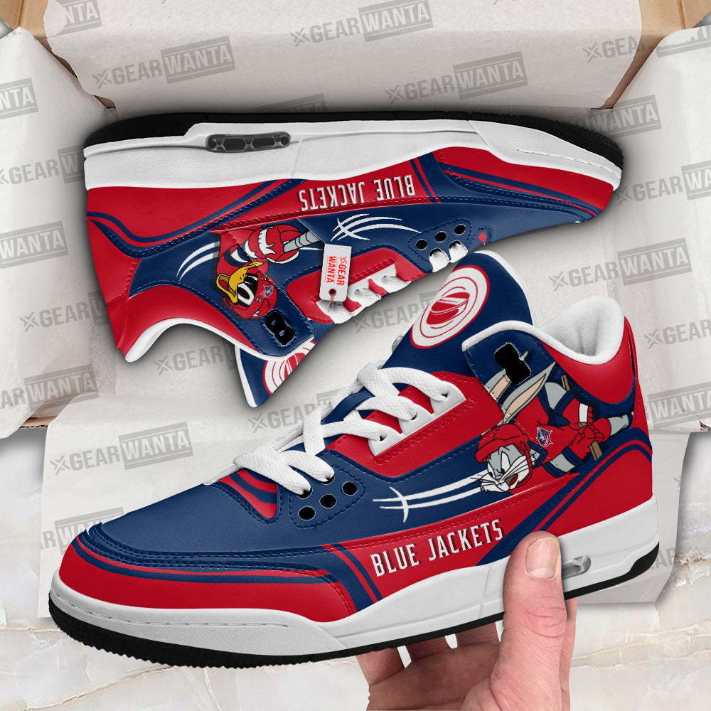 Footwearstorm Columbus Blue Jackets AJ3 Sneakers Shoes For Men And Women