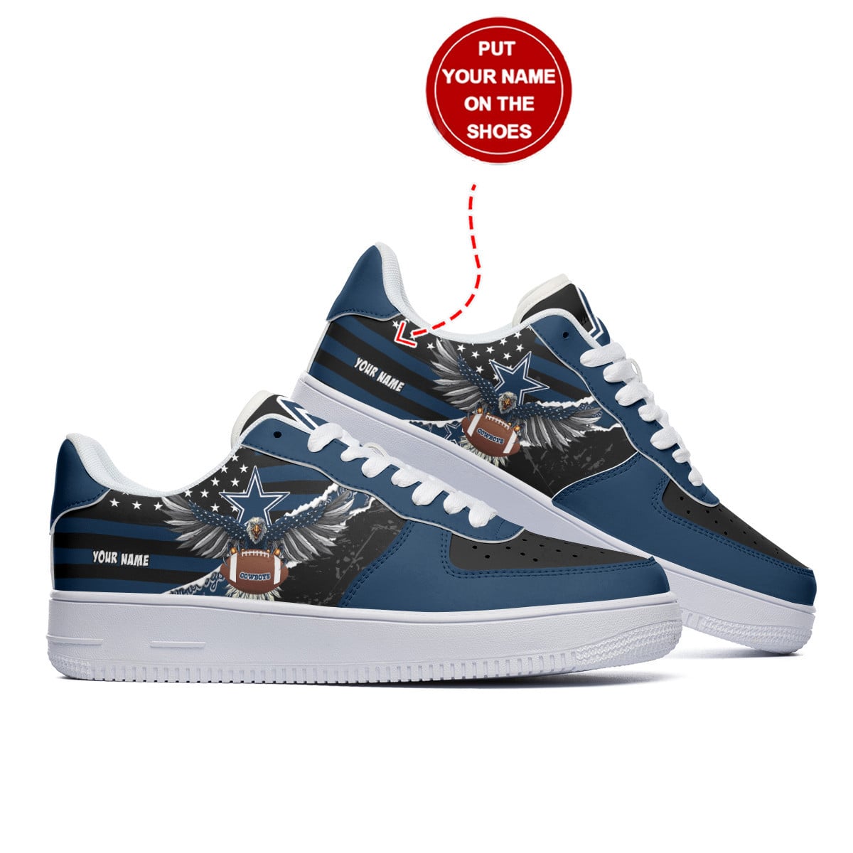 Footwearstorm Dallas Cowboys Air Low-Top Sneakers Shoes For Men And Women 1205100