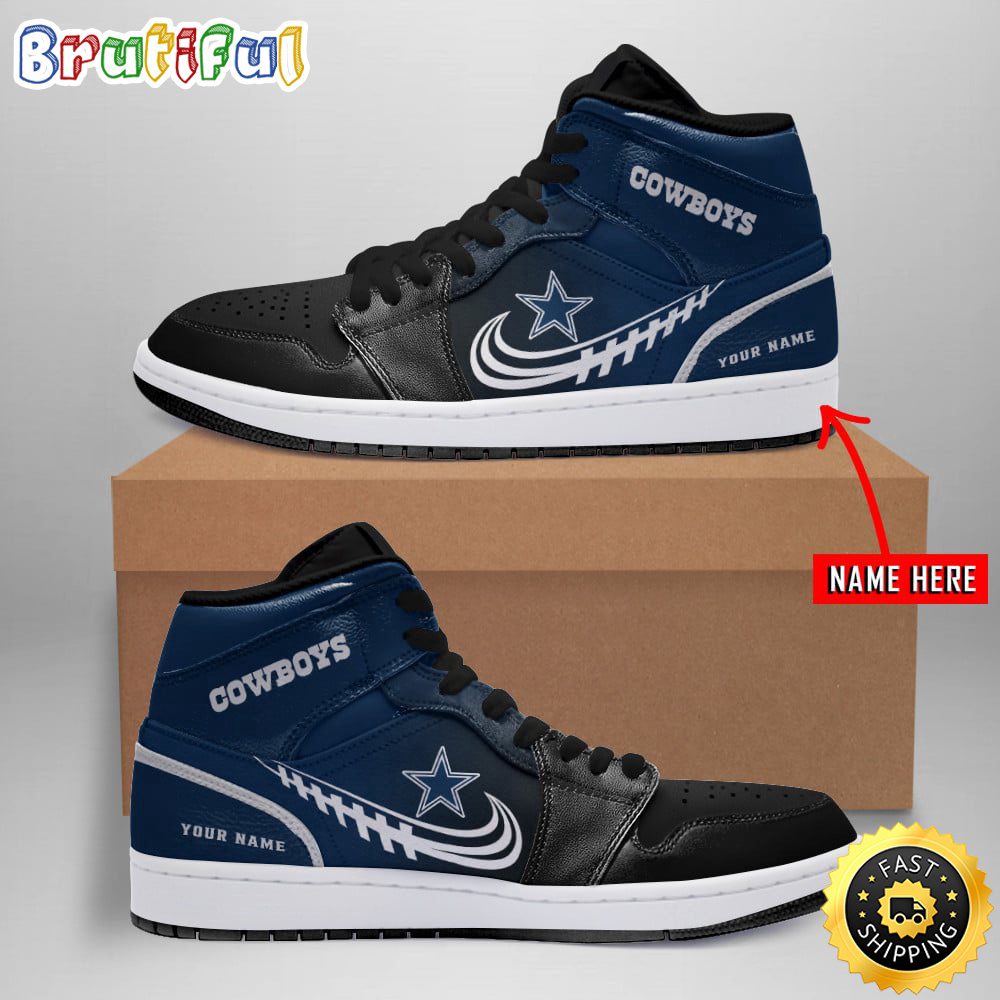 Footwearstorm Dallas Cowboys AJ1 High Sneakers Shoes For Men And Women 1