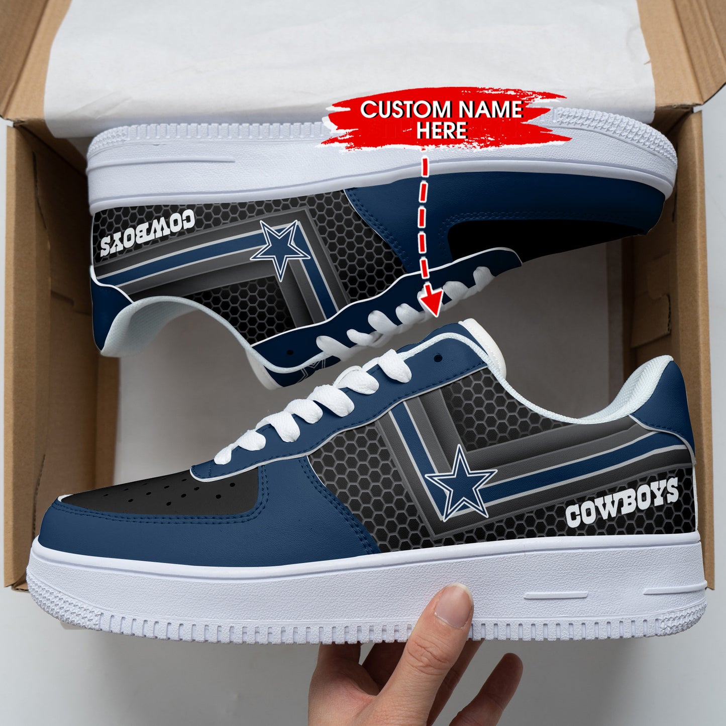 Footwearstorm Dallas Cowboys NFL Air Low-Top Sneakers Shoes For Men And Women 1205411