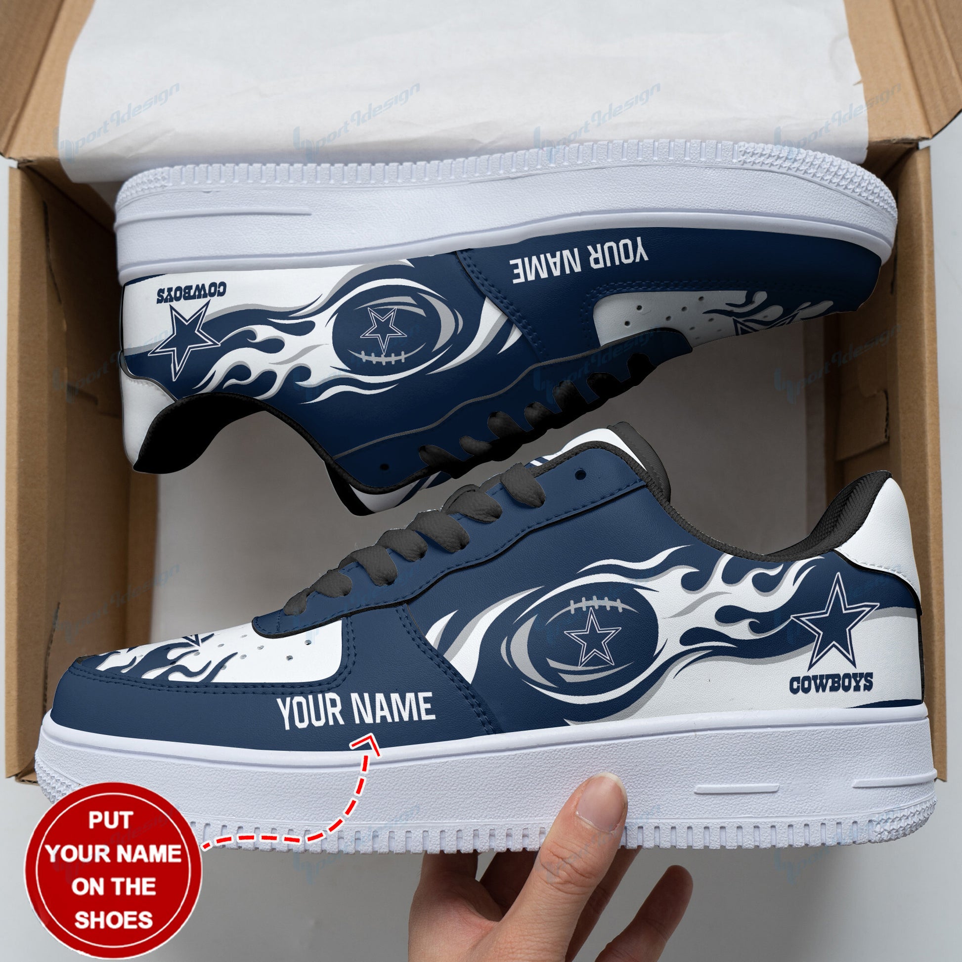 Footwearstorm Dallas Cowboys NFL Air Low-Top Sneakers Shoes For Men And Women 1205590