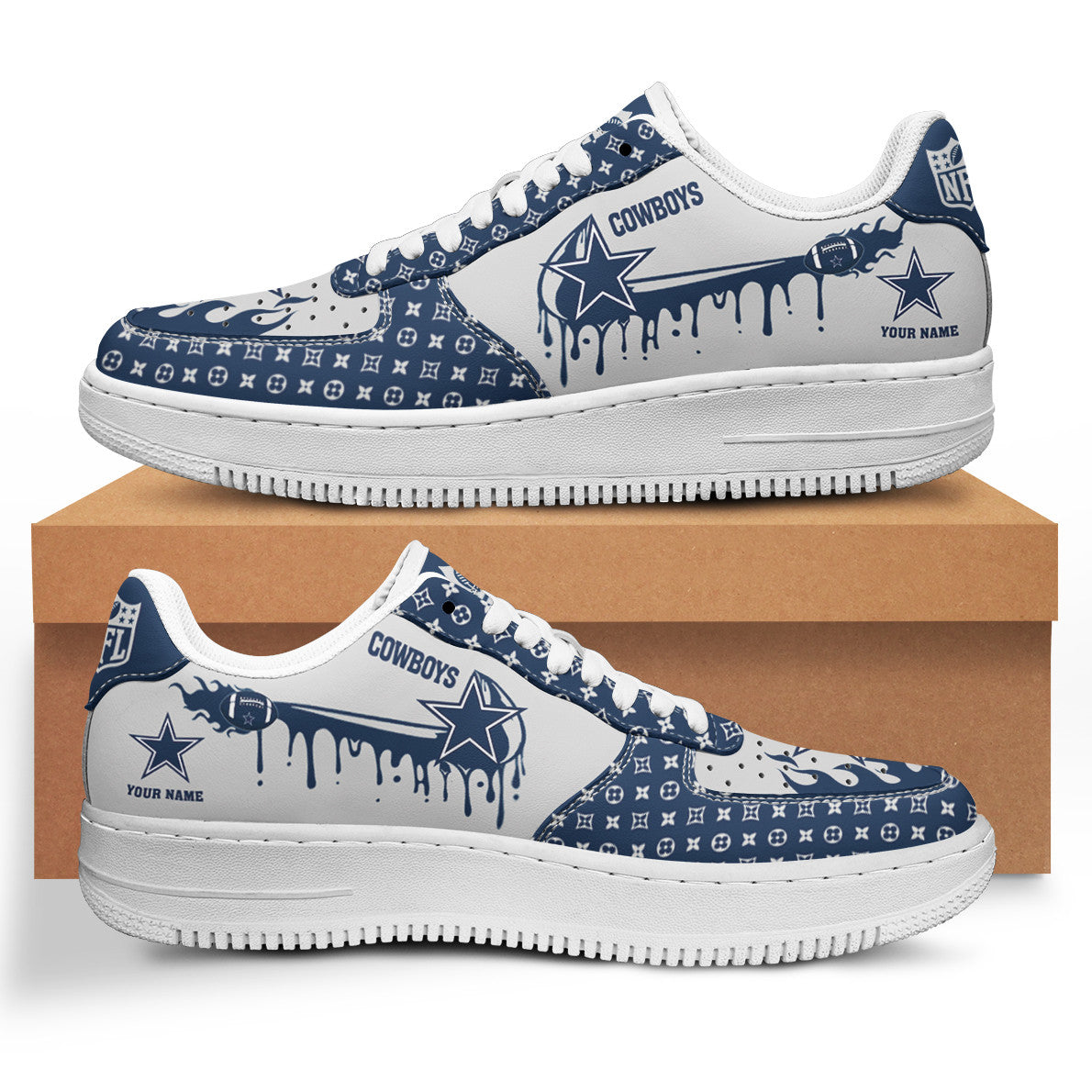Footwearstorm Dallas Cowboys NFL Air Low-Top Sneakers Shoes For Men And Women 1205513