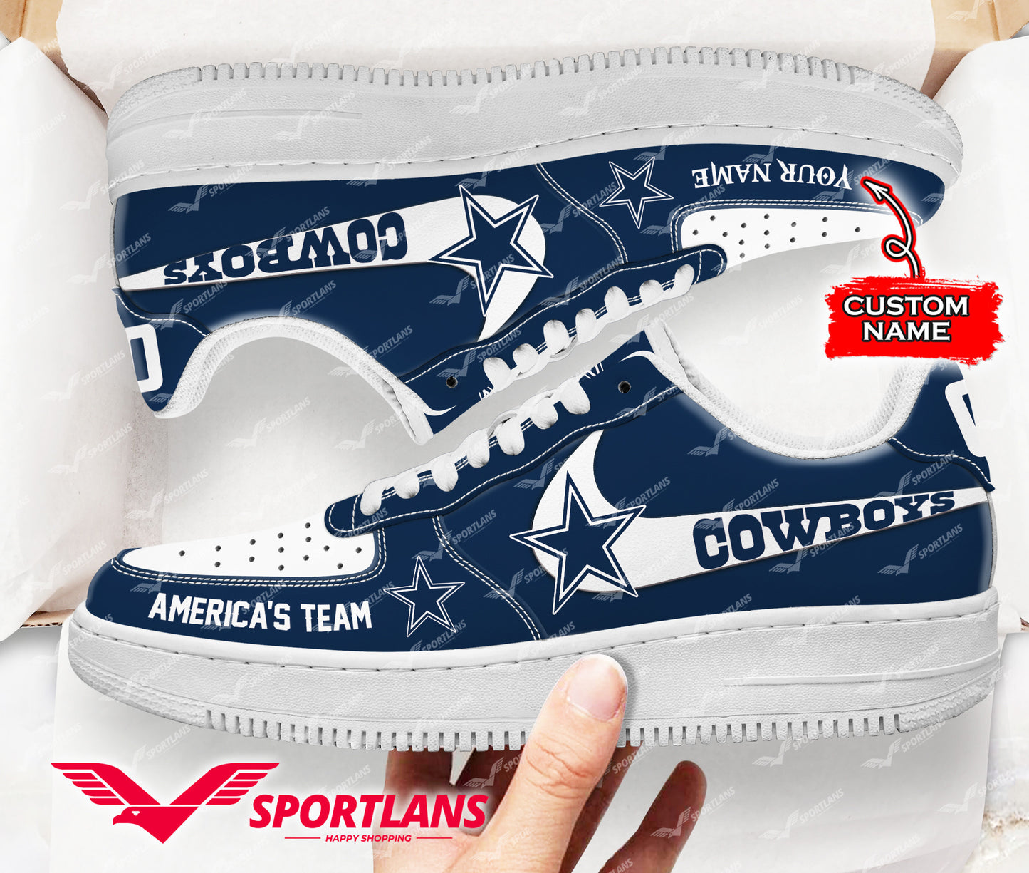 Footwearstorm Dallas Cowboys NFL Air Low-Top Sneakers Shoes For Men And Women 1205625