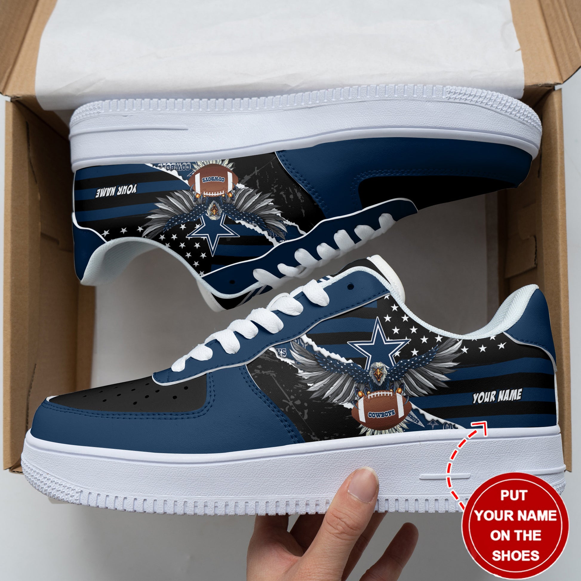 Footwearstorm Dallas Cowboys NFL Air Low-Top Sneakers Shoes For Men And Women 1205440