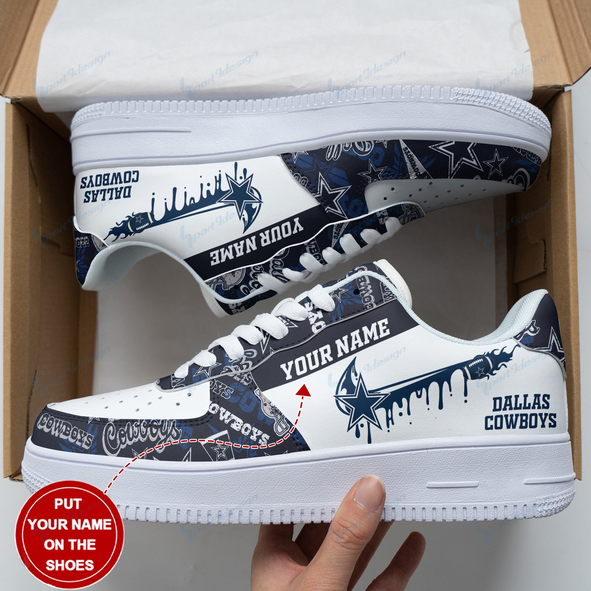 Footwearstorm Dallas Cowboys NFL Air Low-Top Sneakers Shoes For Men And Women 1205444
