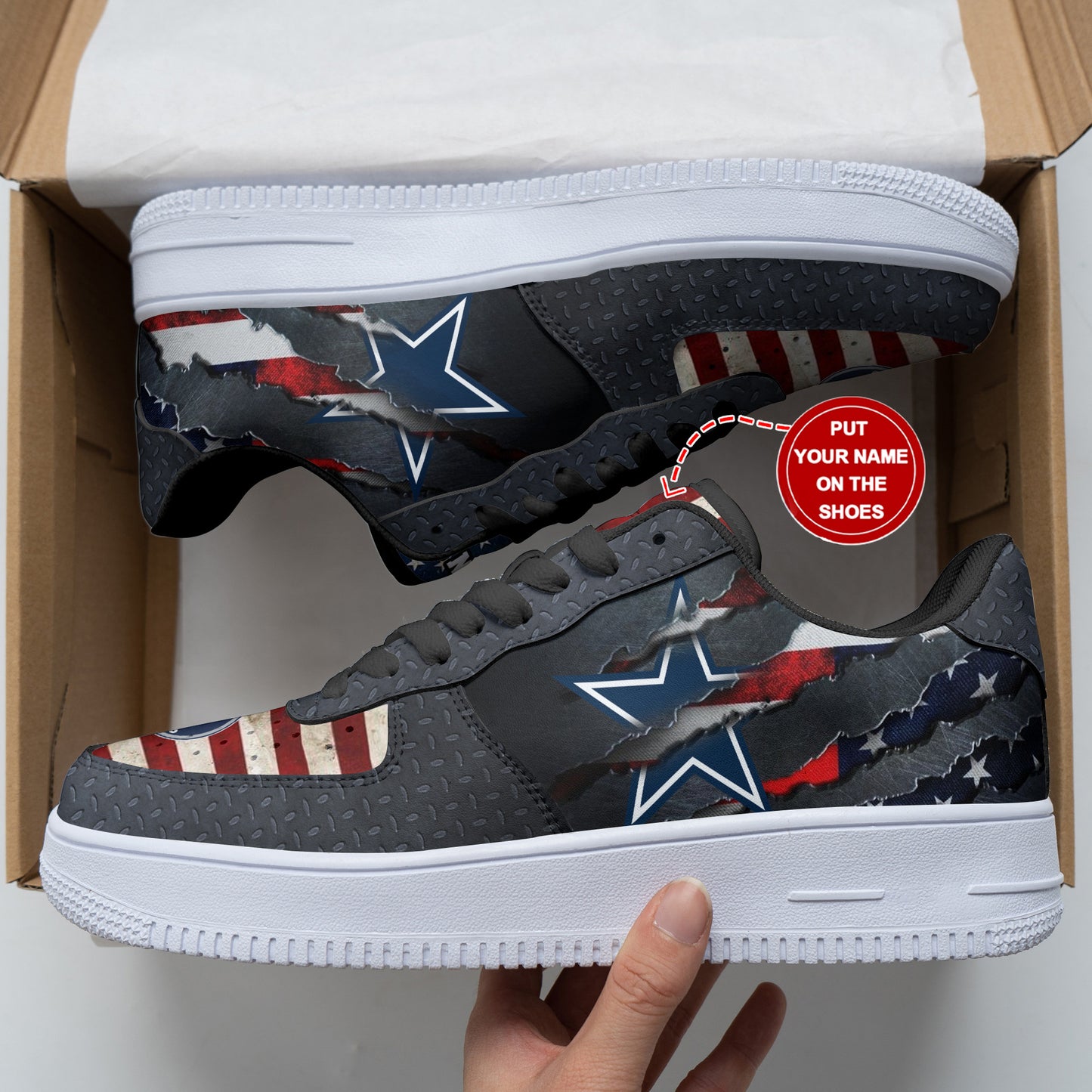 Footwearstorm Dallas Cowboys NFL Air Low-Top Sneakers Shoes For Men And Women 1205434