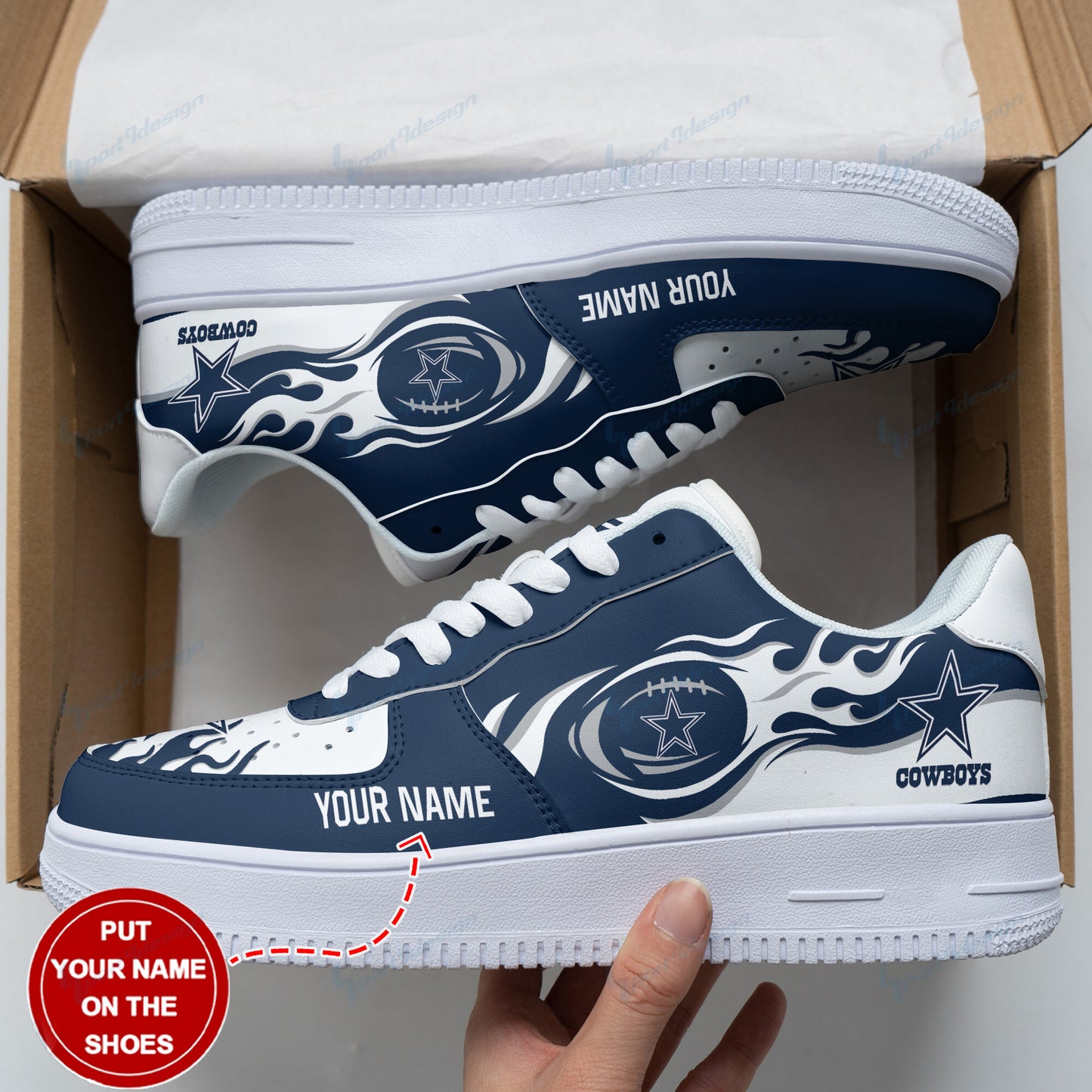 Footwearstorm Dallas Cowboys NFL Air Low-Top Sneakers Shoes For Men And Women 1205590