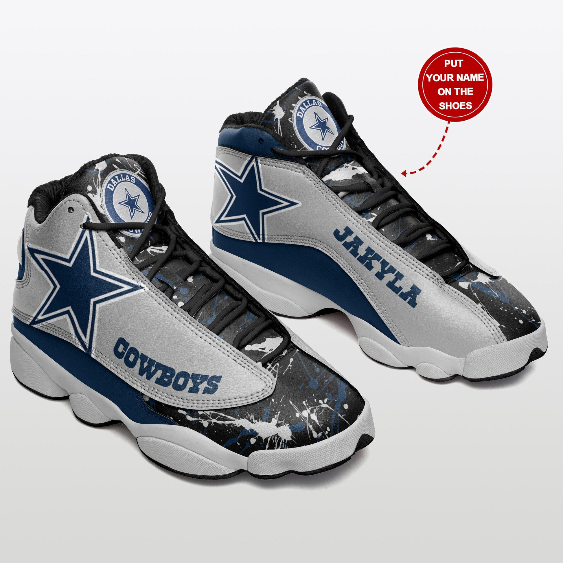 Footwearstorm Dallas Cowboys NFL AJ13 Sneakers Shoes For Men And Women 1