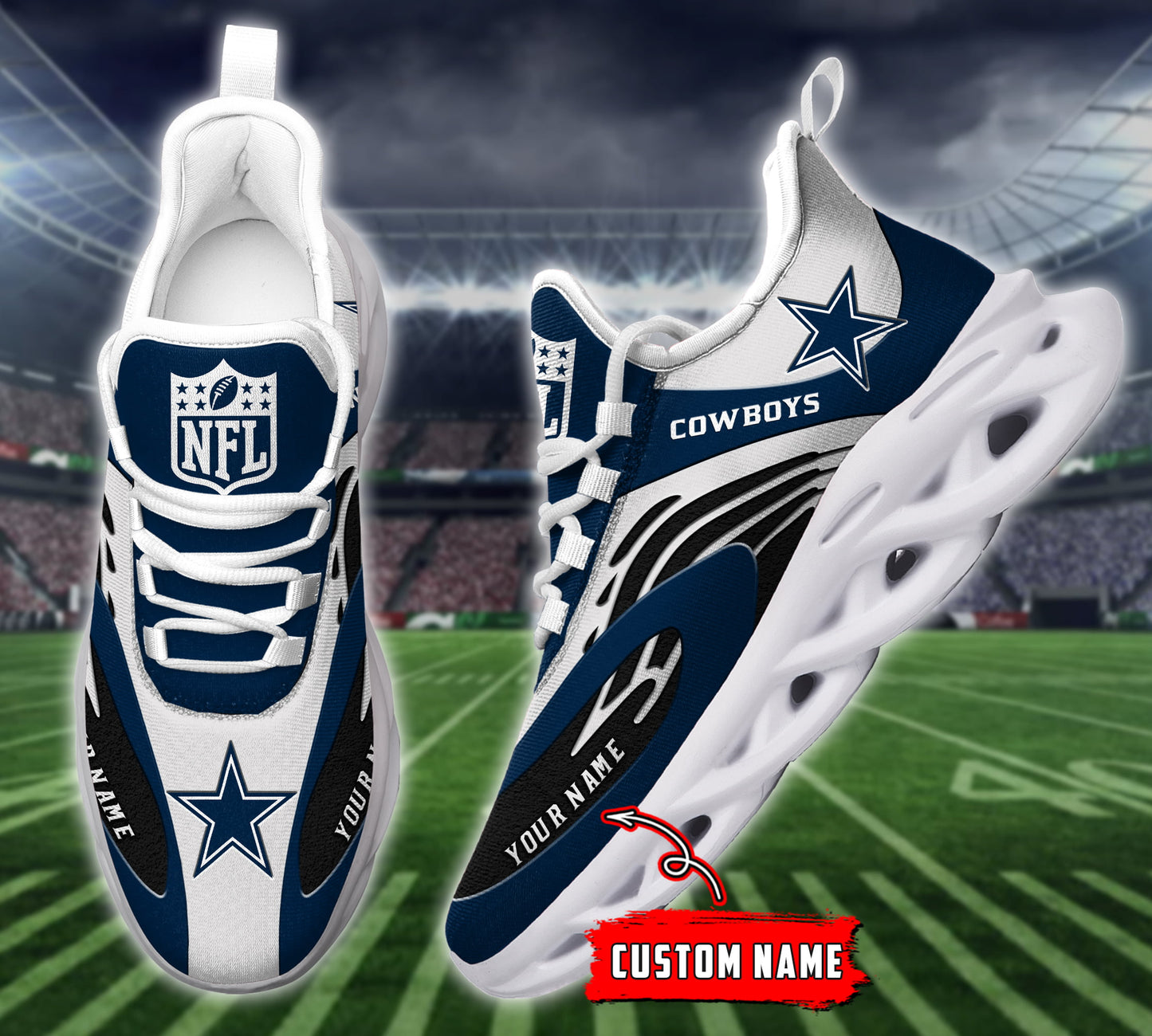 Footwearstorm Dallas Cowboys NFL Max Soul Shoes Sneakers For Men And Women 3