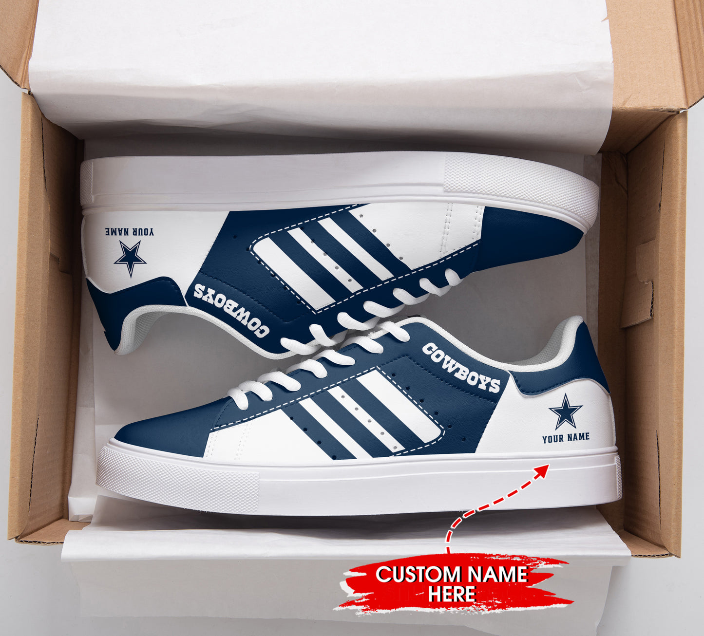 Footwearstorm Dallas Cowboys Skate Stan Shoes Sneakes For Men And Women 2