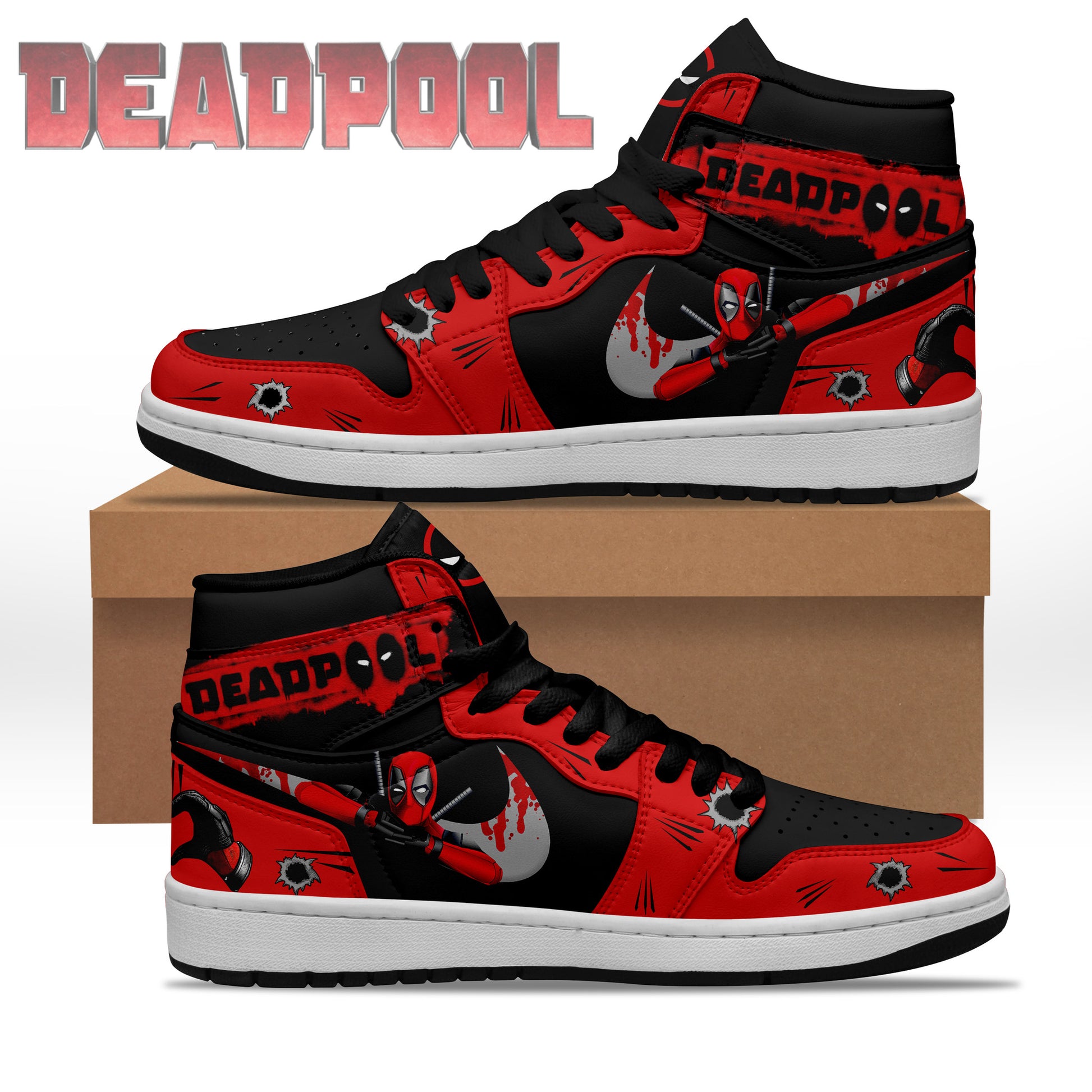 Footwearstorm Deadpool AJ1 High Sneakers Shoes For Men And Women 1