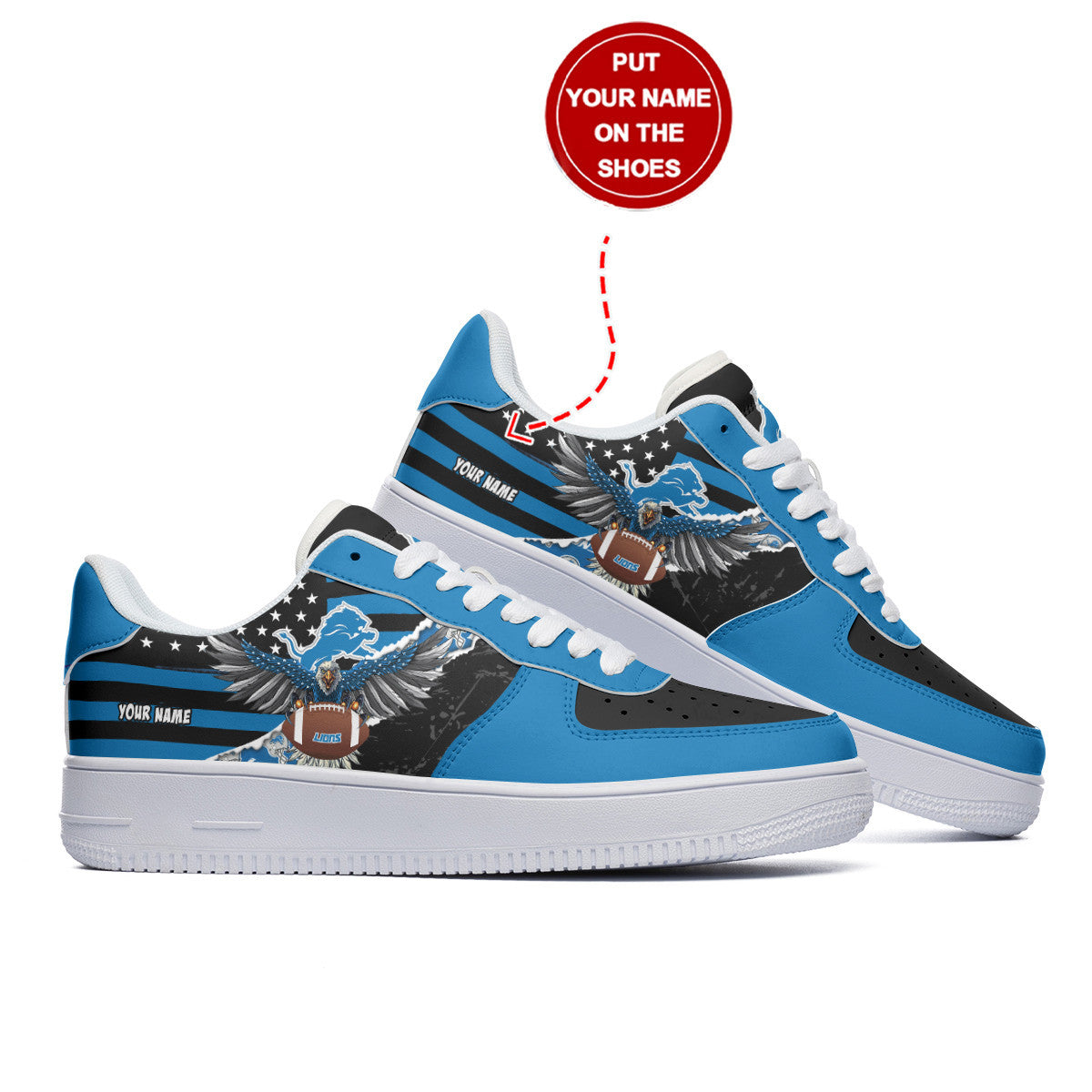 Footwearstorm Detroit Lions NFL Air Low-Top Sneakers Shoes For Men And Women 1205772