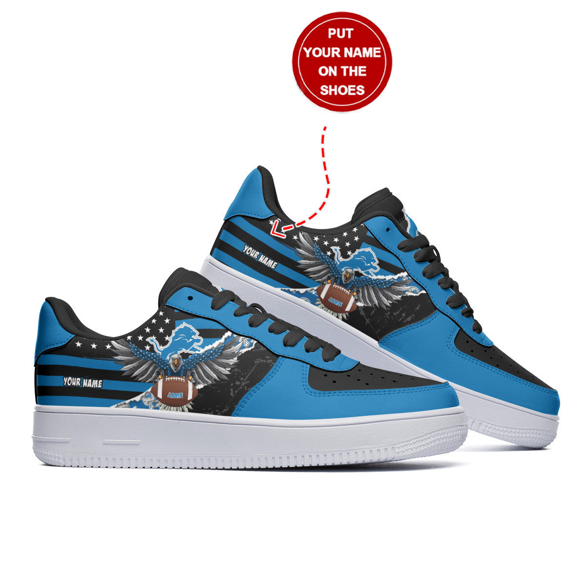 Footwearstorm Detroit Lions NFL Air Low-Top Sneakers Shoes For Men And Women 1205289