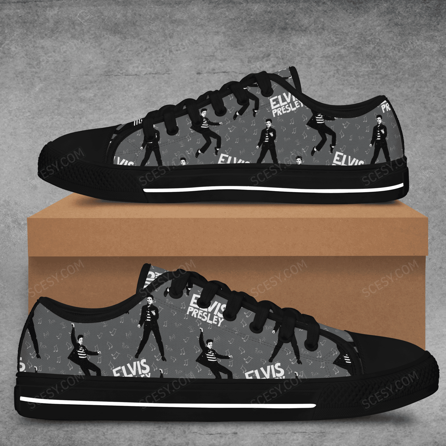 Footwearstorm Elvis Presley Low Top Canvas Sneakers Shoes For Men And Women 1