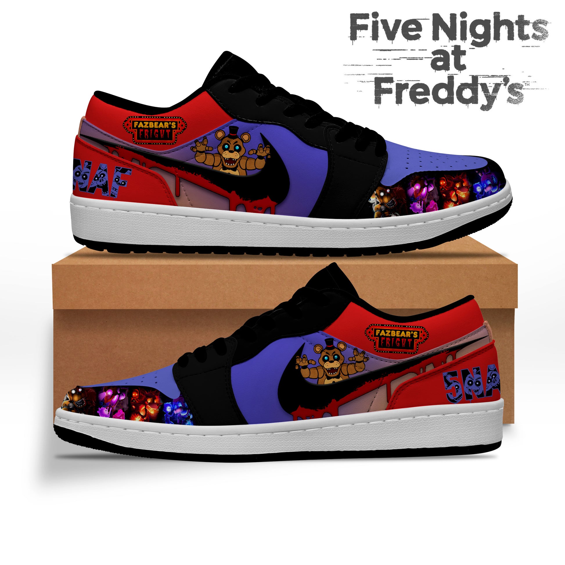 Footwearstorm Five Nights at Freddy's AJ1 Low Sneakers Shoes For Men And Women 1