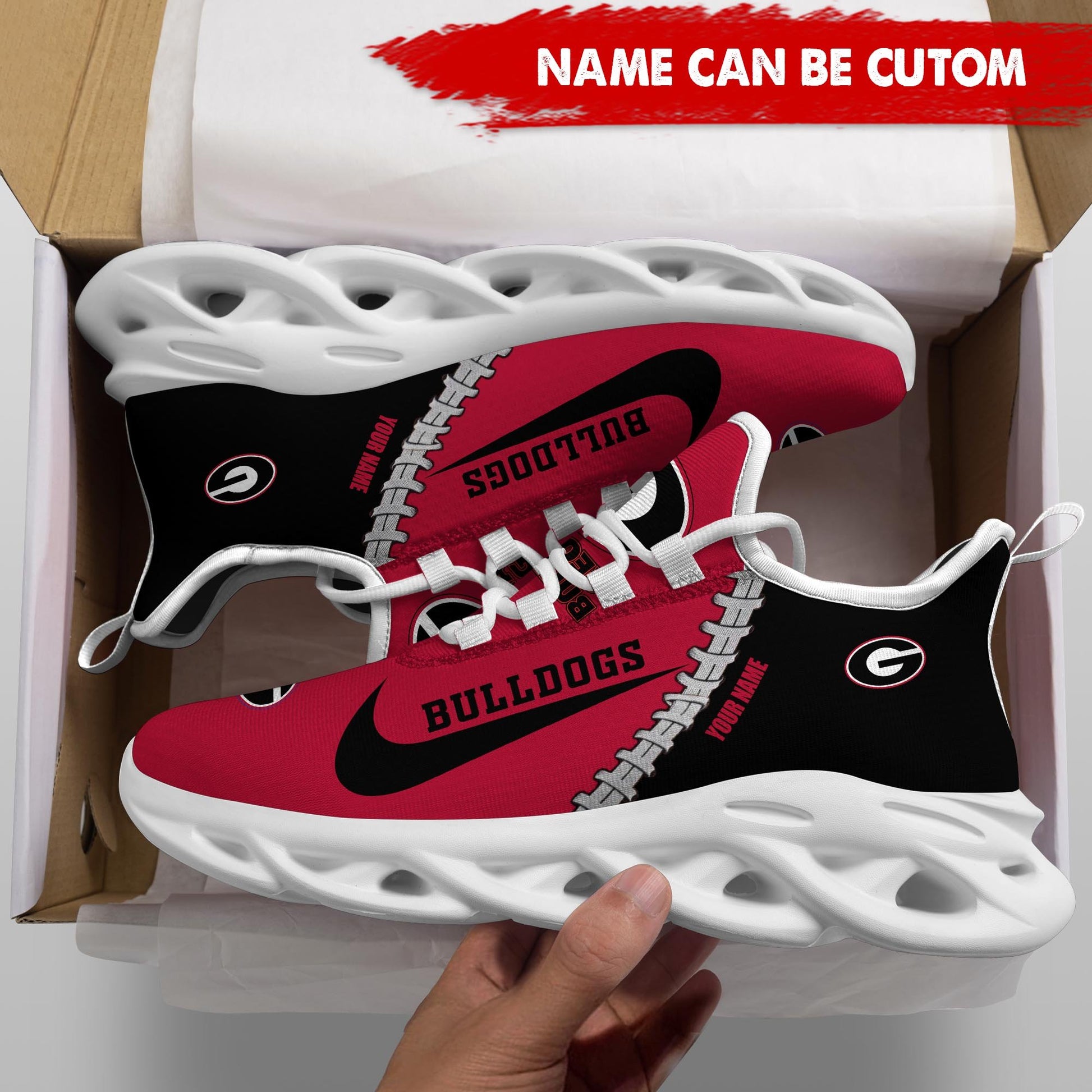Footwearstorm Georgia Bulldogs Max Soul Shoes Sneakers For Men And Women 5