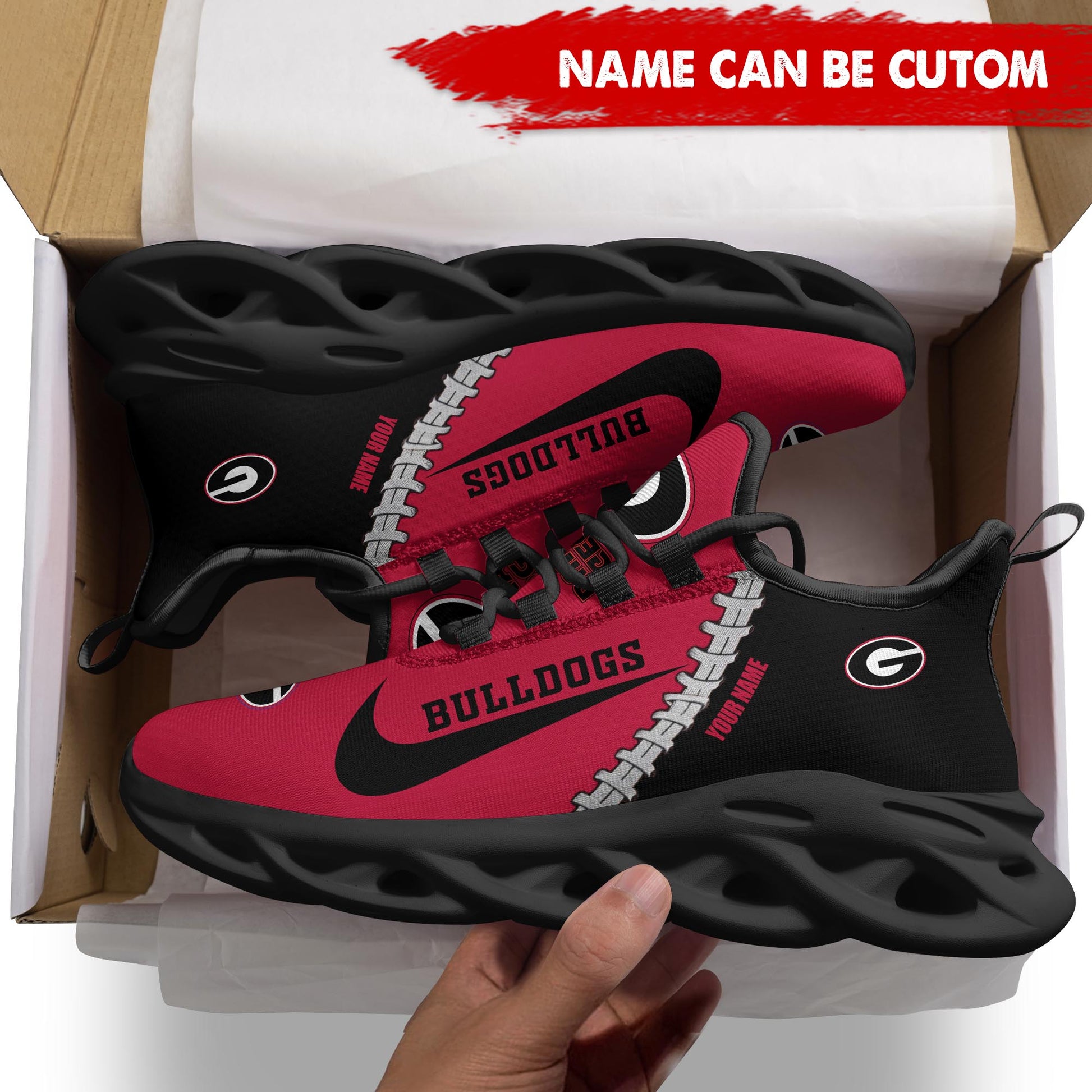 Footwearstorm Georgia Bulldogs Max Soul Shoes Sneakers For Men And Women 5