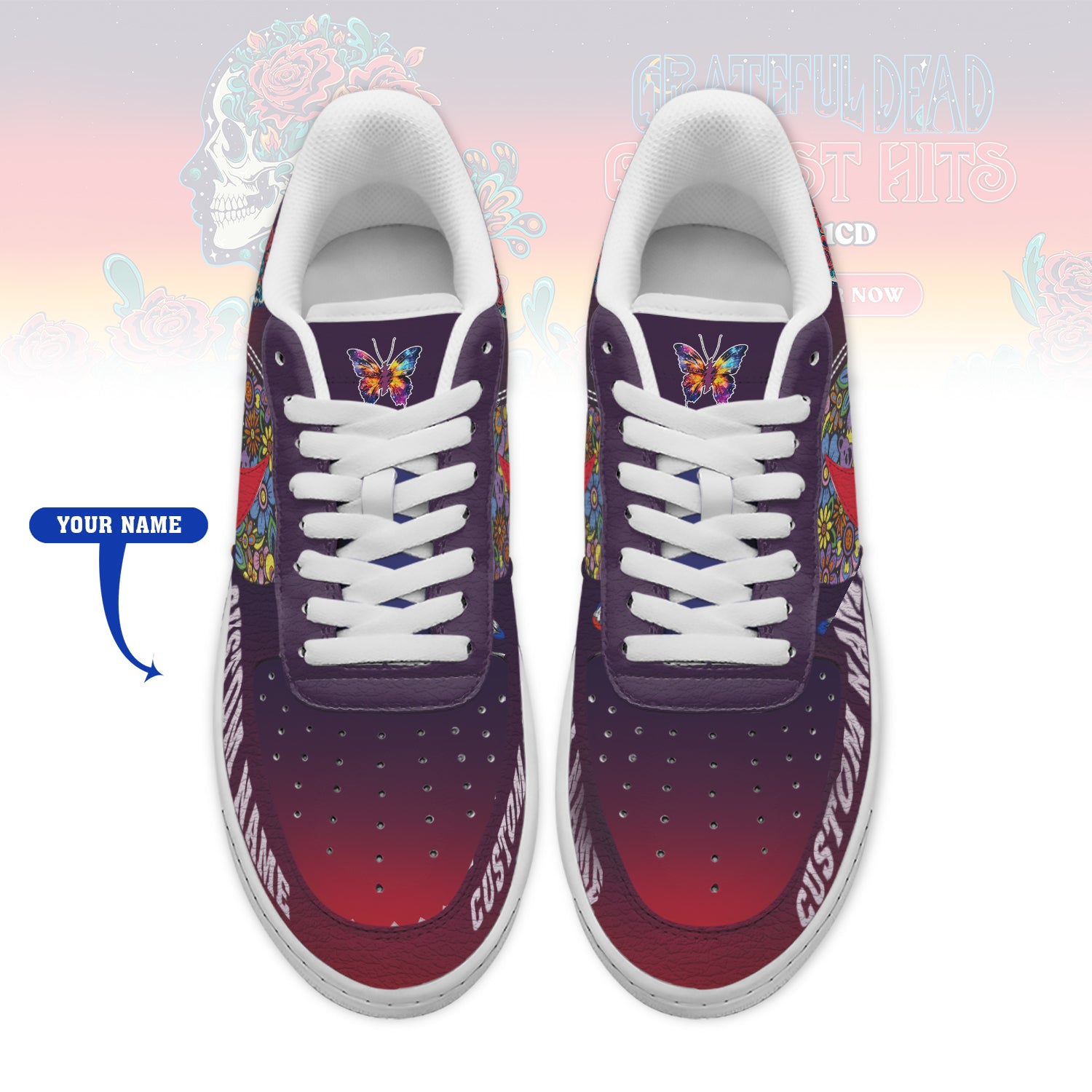 Footwearstorm Grateful Dead Air Low-Top Sneakers Shoes For Men And Women 1