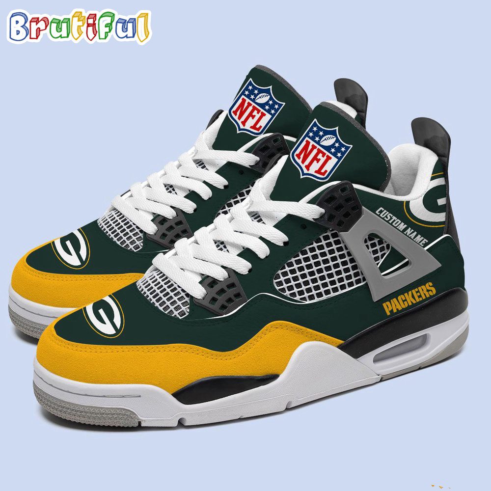 Footwearstorm Green Bay Packers AJ4 Sneakers Shoes For Men And Women 1