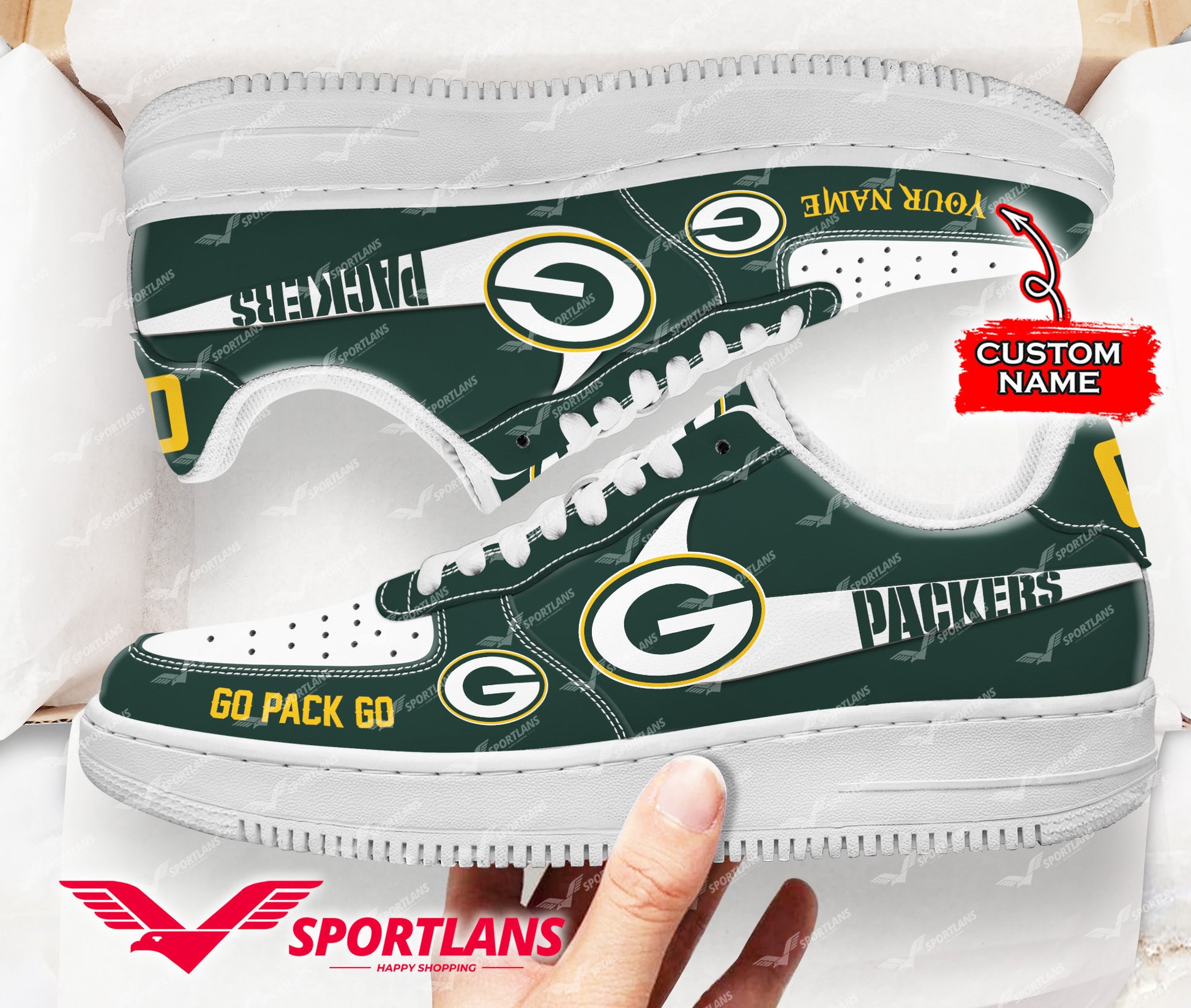 Footwearstorm Green Bay Packers NFL Air Low-Top Sneakers Shoes For Men And Women 1205774