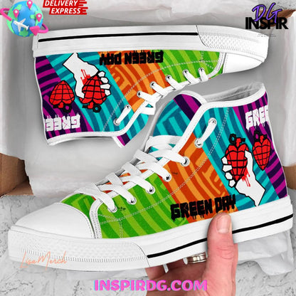 Footwearstorm Green Day High Top Canvas Sneakers Shoes For Men And Women 2