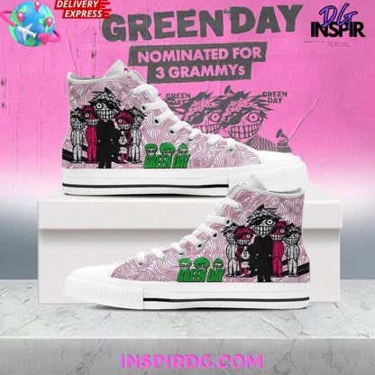 Footwearstorm Green Day High Top Canvas Sneakers Shoes For Men And Women 1