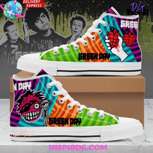 Footwearstorm Green Day High Top Canvas Sneakers Shoes For Men And Women 2