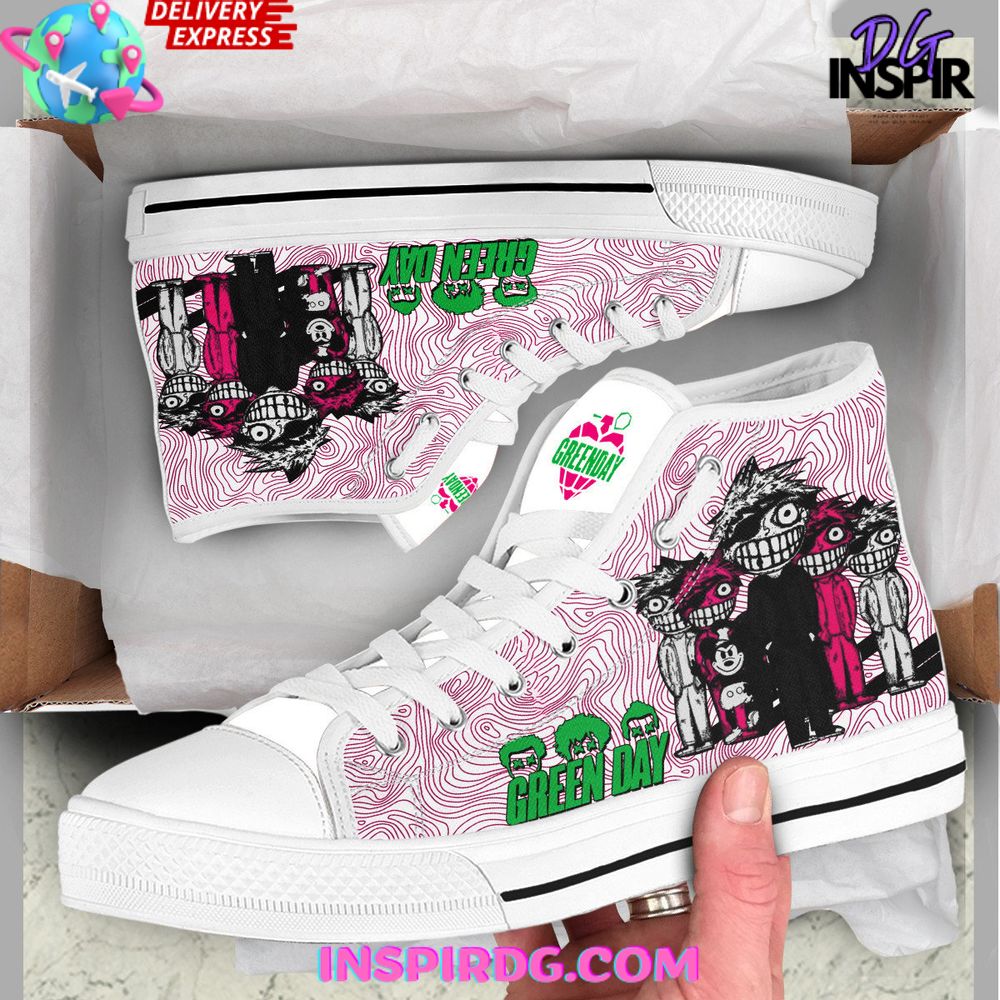 Footwearstorm Green Day High Top Canvas Sneakers Shoes For Men And Women 1