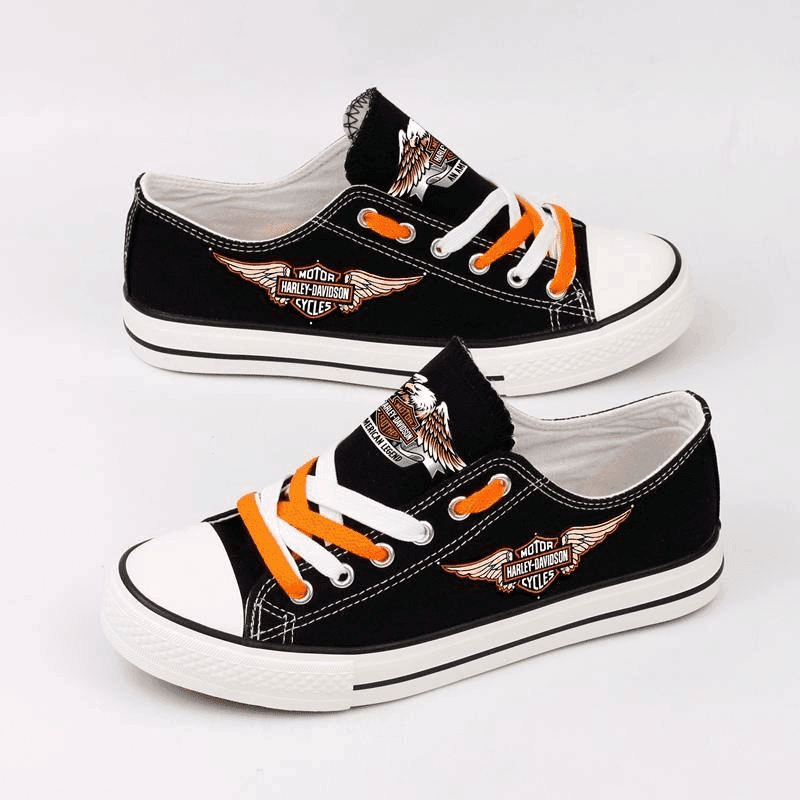 Footwearstorm Harley Davidson Low Top Canvas Sneakers Shoes For Men And Women 3