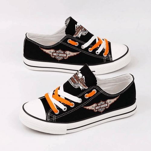 Footwearstorm Harley Davidson Low Top Canvas Sneakers Shoes For Men And Women 3