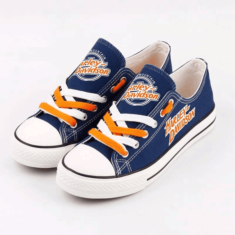 Footwearstorm Harley Davidson Low Top Canvas Sneakers Shoes For Men And Women 4