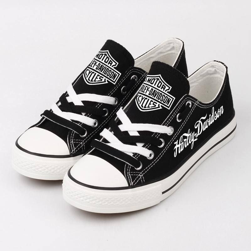 Footwearstorm Harley Davidson Low Top Canvas Sneakers Shoes For Men And Women 2
