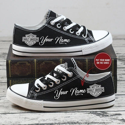 Footwearstorm Harley Davidson Low Top Canvas Sneakers Shoes For Men And Women 6