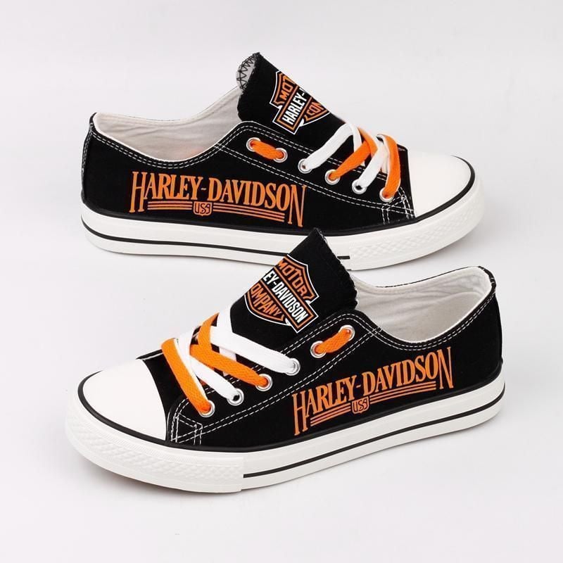 Footwearstorm Harley Davidson Low Top Canvas Sneakers Shoes For Men And Women 1