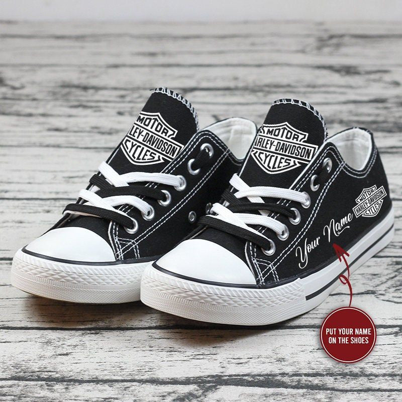 Footwearstorm Harley Davidson Low Top Canvas Sneakers Shoes For Men And Women 6
