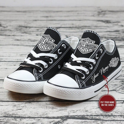 Footwearstorm Harley Davidson Low Top Canvas Sneakers Shoes For Men And Women 6
