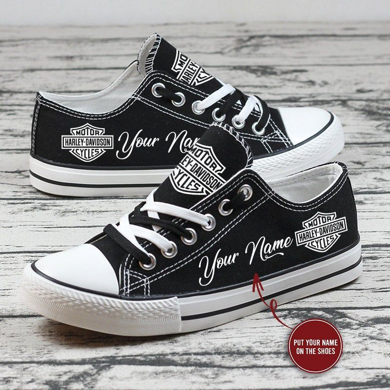Footwearstorm Harley Davidson Low Top Canvas Sneakers Shoes For Men And Women 6