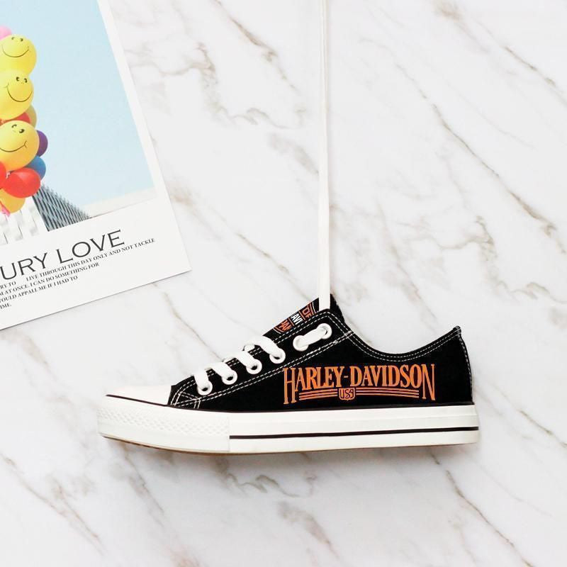 Footwearstorm Harley Davidson Low Top Canvas Sneakers Shoes For Men And Women 1