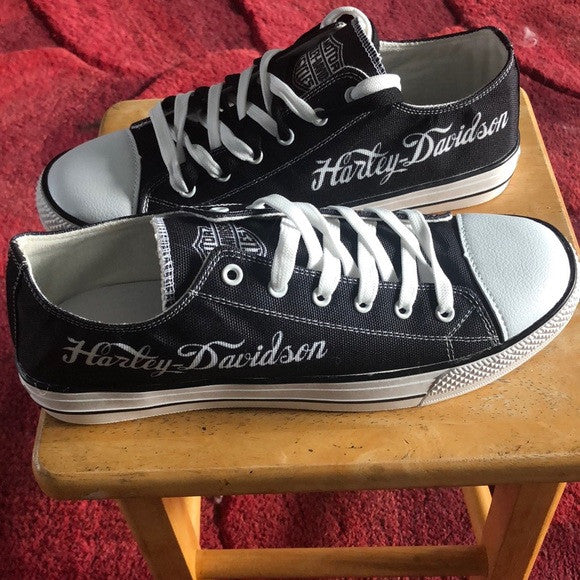 Footwearstorm Harley Davidson Low Top Canvas Sneakers Shoes For Men And Women 2