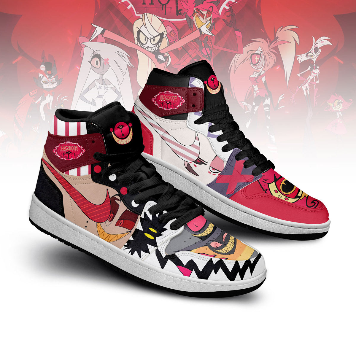 Footwearstorm Hazbin Hotel AJ1 High Sneakers Shoes For Men And Women 1