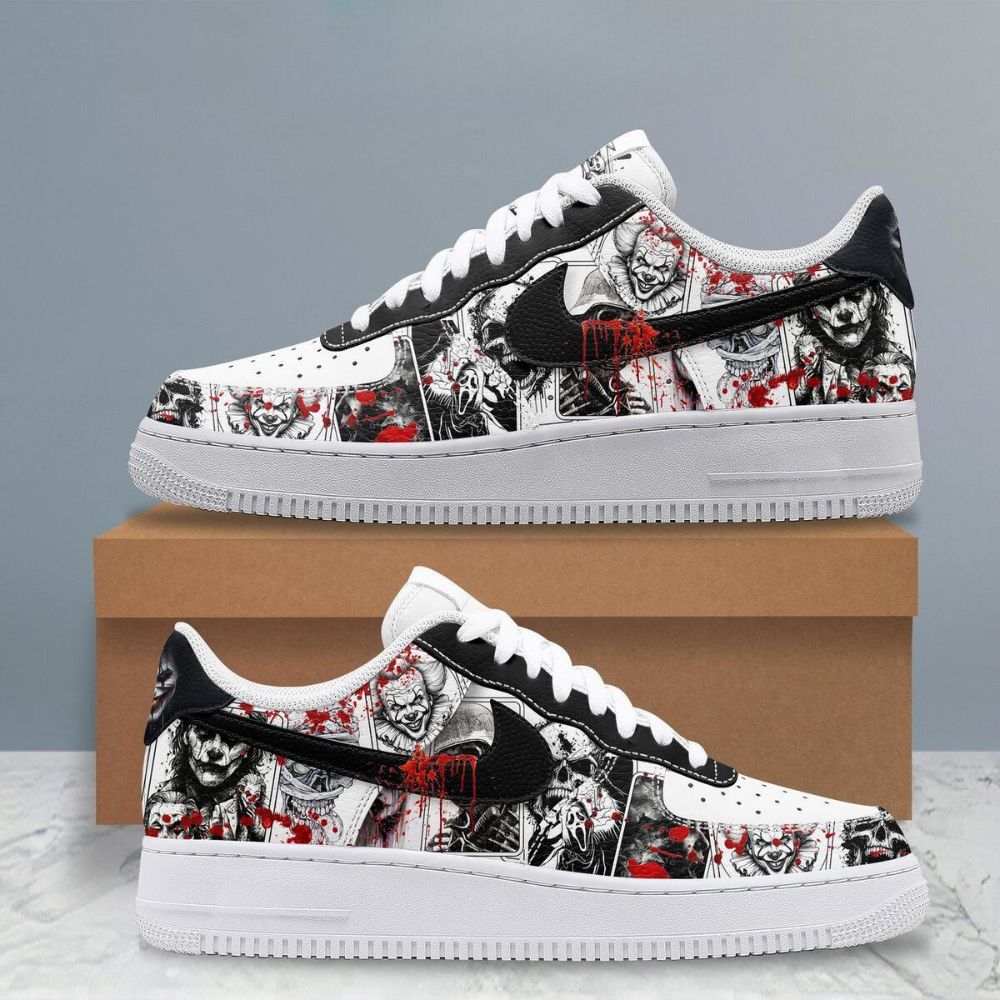 Footwearstorm Horror Movies Club In Halloween Air Low-Top Sneakers Shoes For Men And Women 1
