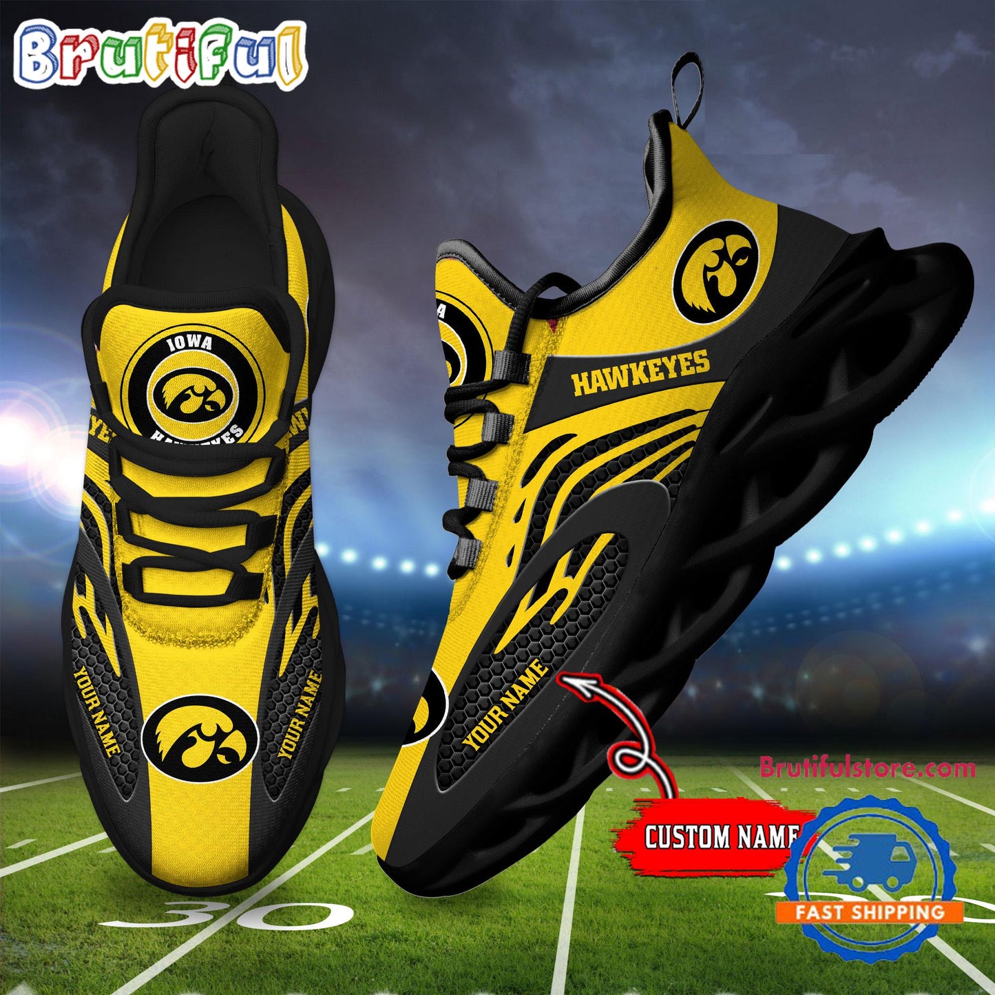 Footwearstorm Iowa Hawkeyes Max Soul Shoes Sneakers For Men And Women 1