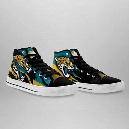 Footwearstorm Jacksonville Jaguars High Top Canvas Sneakers Shoes For Men And Women 1